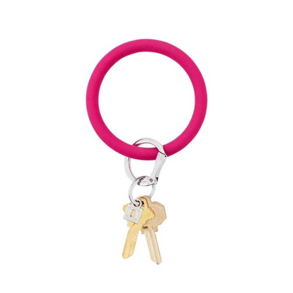 O Ring Dark Pink Silicone Key Ring